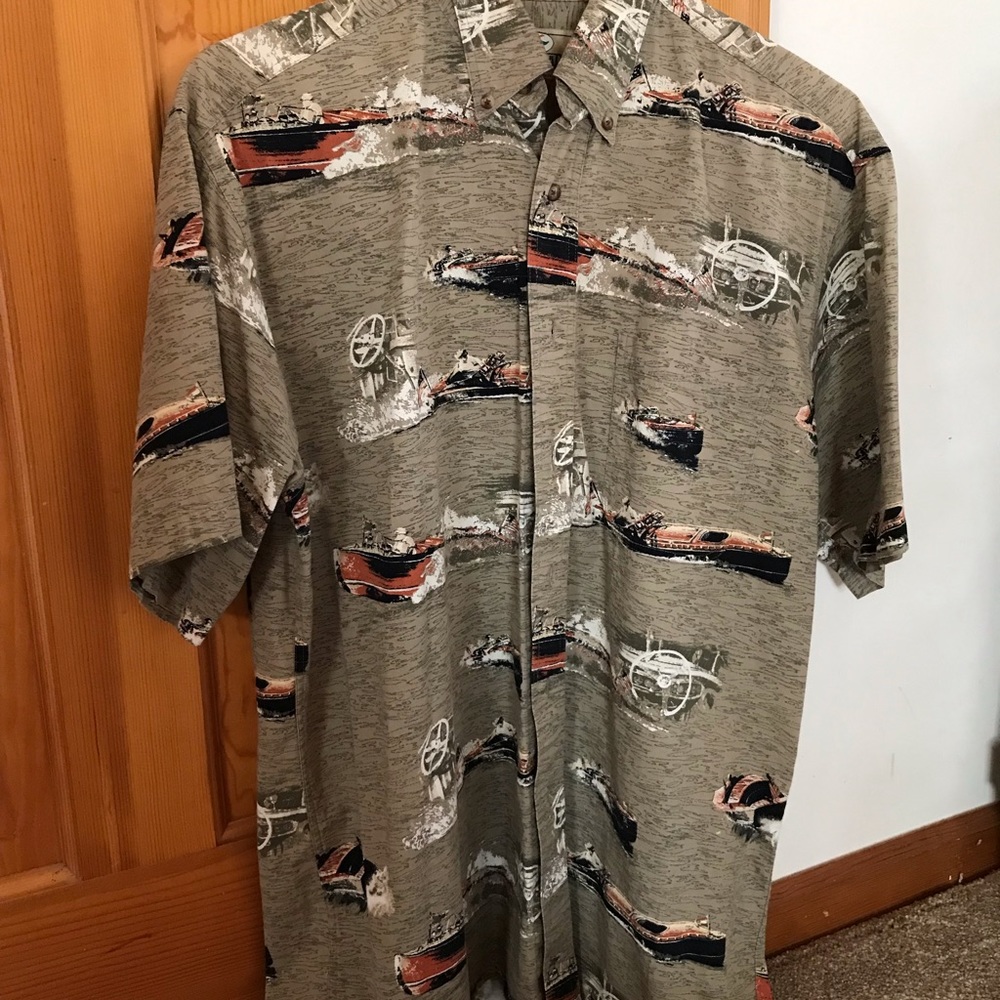 Men’s Antique Boat Print Shirt
